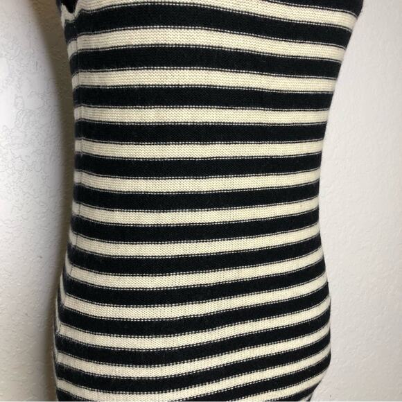 KnitWit black and cream striped sleeveless cashmere sweater tunic size Small - Picture 12 of 16